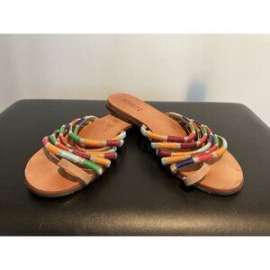 Women’s Colorful Flat Slip On Sandals Schutz 7.5 US Colorful Beach Summer Slides